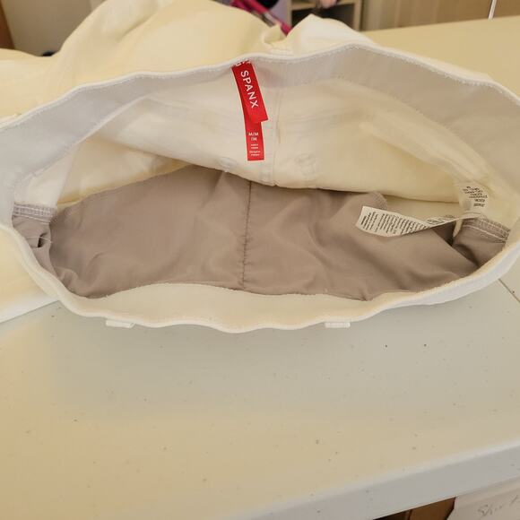 Spanx Wide Leg Jeans M Stretch Pull On Slimming Front Seam Retro Boho Shapewear - Picture 7 of 9